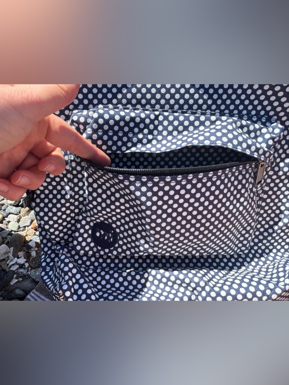 Mi-Pac Polka Dot Navy Backpack • Laptop Bag • Water-Resistant Travel • School - Picture 13 of 16